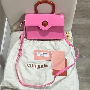 NWT Cult Gaia Pink Frida HandBag with Detachable Crossbody Strap
